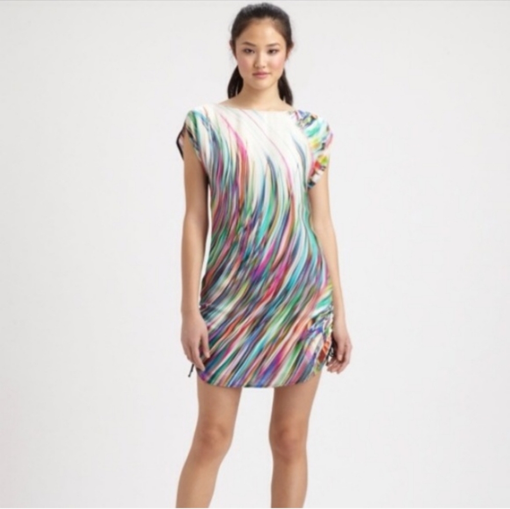 Milly Multicolor Wave-Print Mini Dress